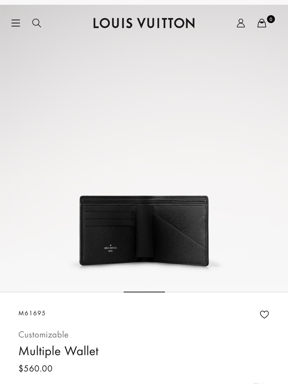 Louis Vuitton Men's Black Monogram Canvas Bifold Multiple Wallet - Picture 8 of 8